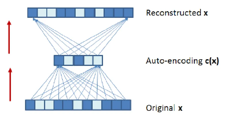 Rappresentazione degli strati di un auto encoder
